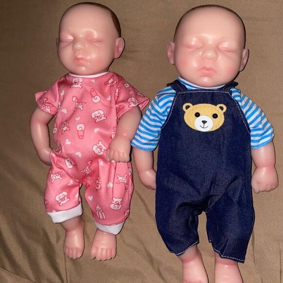 🆕13inch Pack Of 4 Reborn Realistic Full Body Silicone Newborn Baby Doll Girl